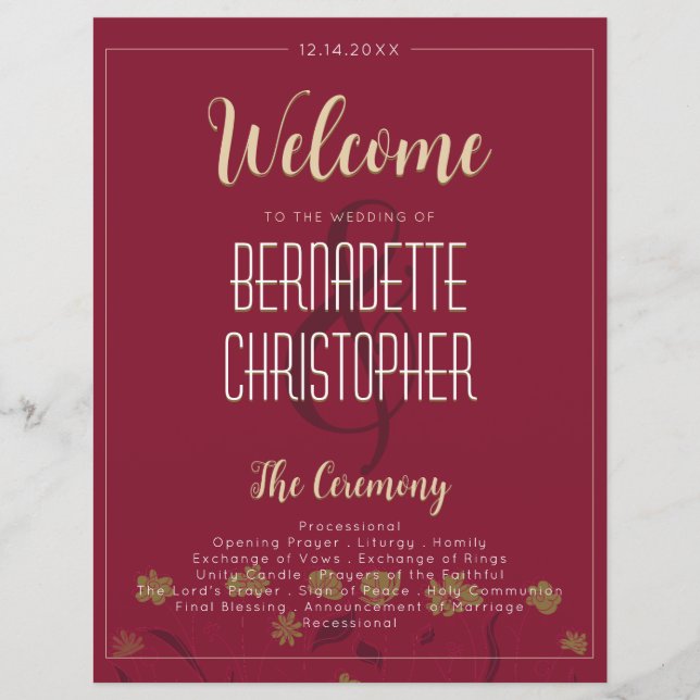 Hochzeitsschick Moderne Elegante Einfache Rote Win (Vorderseite)