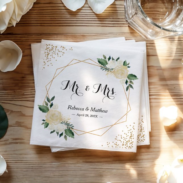 Hochzeitsschick Moderne Elfenbeingoldene Glitzer B Serviette (Von Creator hochgeladen)