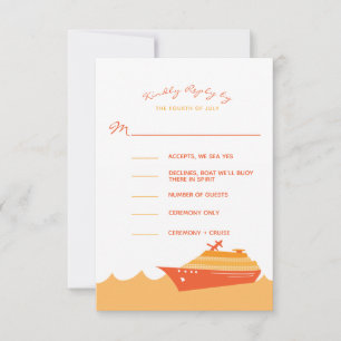 Hochzeitsschiff Orange RSVP Karte