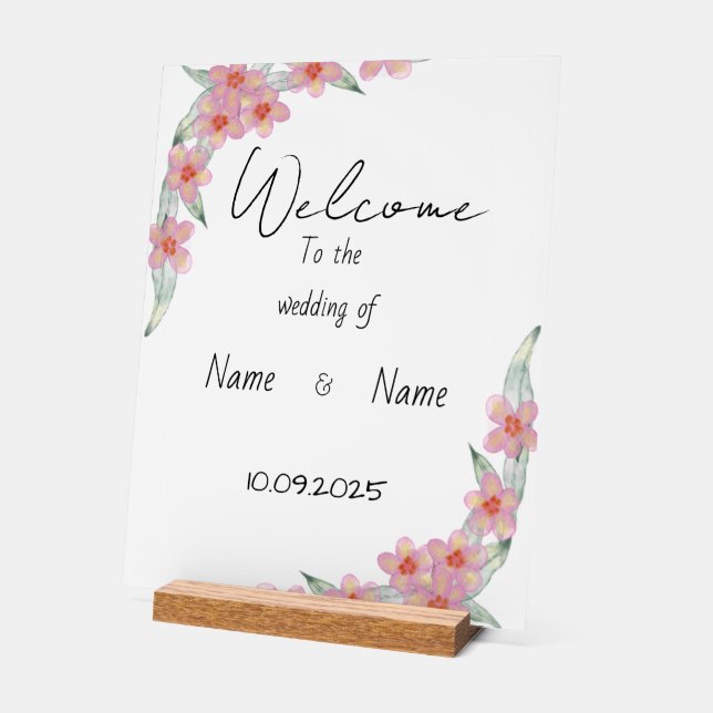 Hochzeitsschild aus Plexiglas Acrylschild (Winkel)