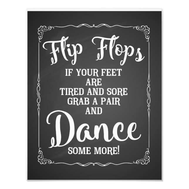 Hochzeitsschild, Flip Flops, Hochzeit, Tafel Fotodruck (Vorne)