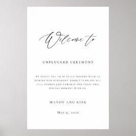 Hochzeitsschild für eine unplugged-Zeremonie Poster