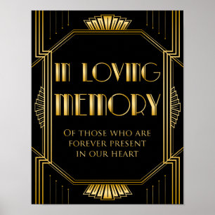 Hochzeitsschild "In Loving Memory"   Gatsby Art De Poster