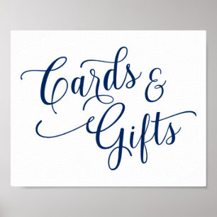 Hochzeitsschild Karten & Geschenke - Typografie -N Poster