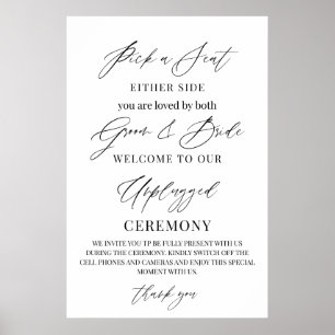 Hochzeitsschild – Wähle einen Sitz, nicht eine Sei Poster