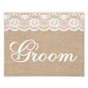 Hochzeitsschilder - Burlap & Lace - Groom - Fotodruck