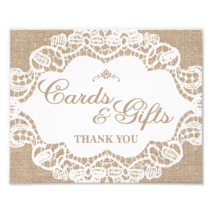 Hochzeitsschilder - Jute & Spitze - Karten & Gesch Fotodruck