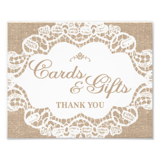 Hochzeitsschilder - Jute & Spitze - Karten & Gesch Fotodruck
