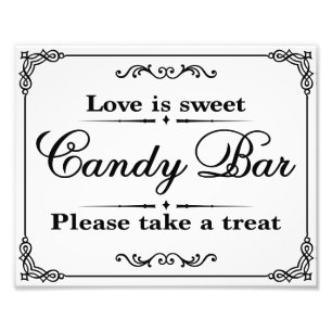 Hochzeitsschilder - Schwarz & Weiß - Candy Bar - Fotodruck