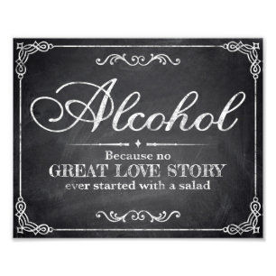 Hochzeitsschilder - Tafel - Alkohol - Fotodruck