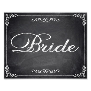 Hochzeitsschilder Tafel Braut Fotodruck