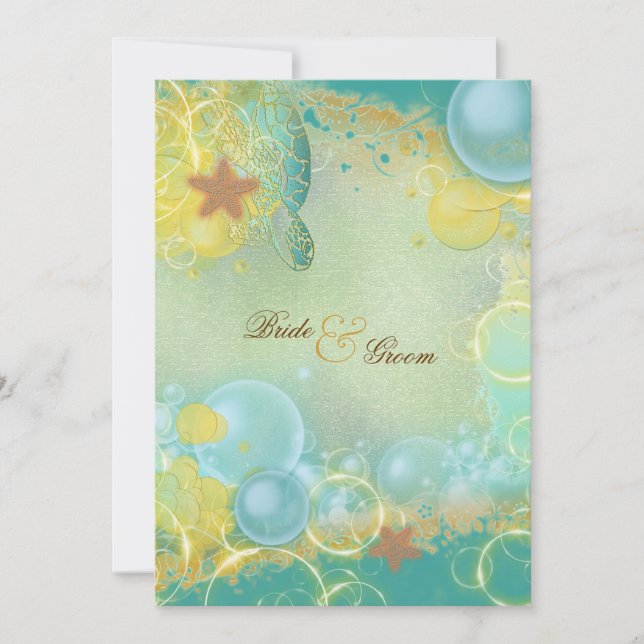 Hochzeitsschildkröten Einladung (Vorderseite)