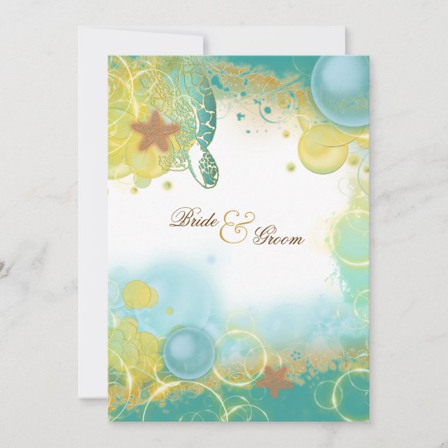 Hochzeitsschildkröten Einladung (Vorderseite)