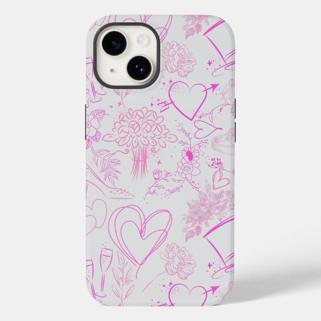 Hochzeitsschmuck Muster 02 Case-Mate iPhone Hülle (Rückseite)