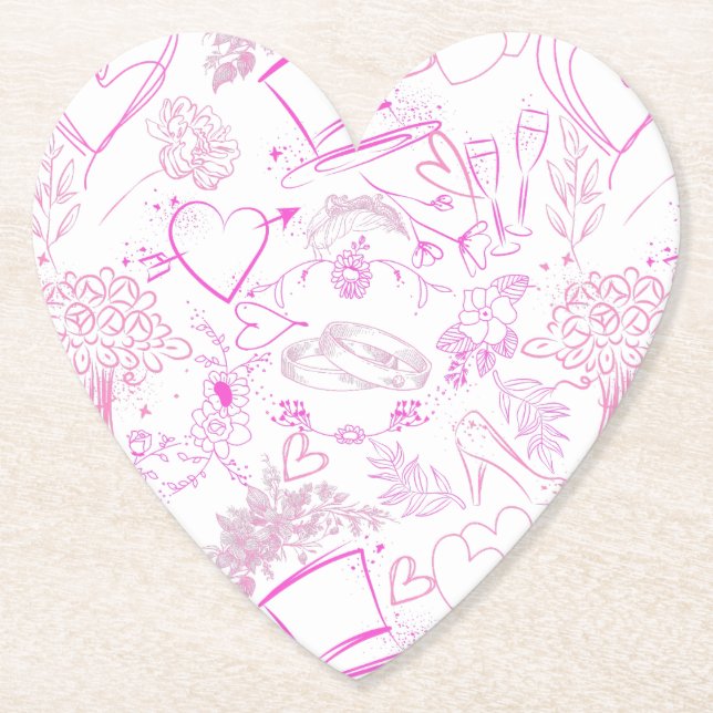 Hochzeitsschmuck Muster 02 Untersetzer (Vorderseite)