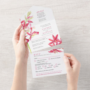 Hochzeitsschmuck Orchideen Wasserfarbe UAWG All In One Einladung