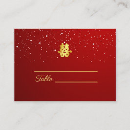 Hochzeitsschneeflocke in Rot-Chinesisch Platzkarte
