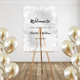 Hochzeitsschneeflocken Winter Willkommensschild kl Acrylschild