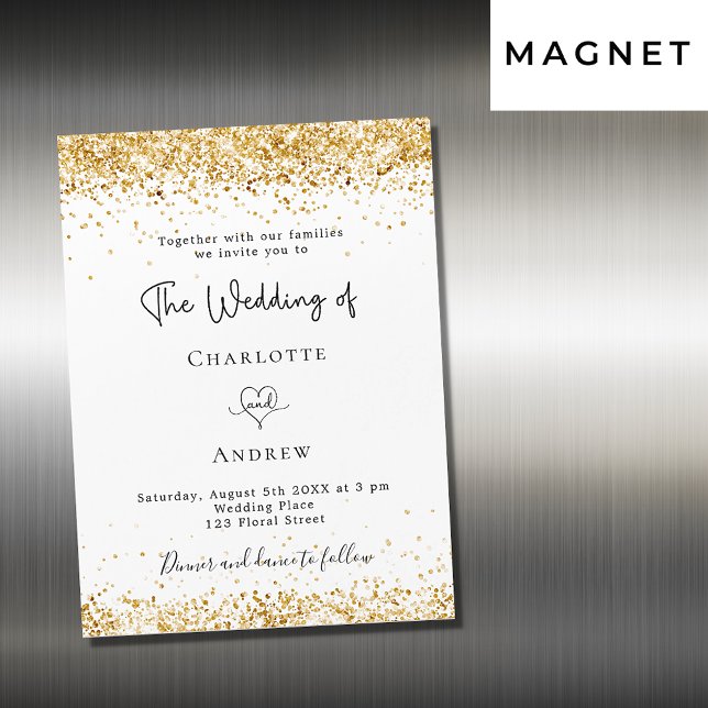 Hochzeitsschrift für Weißgold-Glitzer Magneteinladung (Von Creator hochgeladen)
