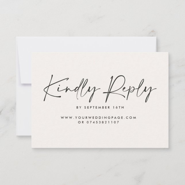 Hochzeitsschrift moderne Schwarz-weiße elegante An Einladung (Vorderseite)