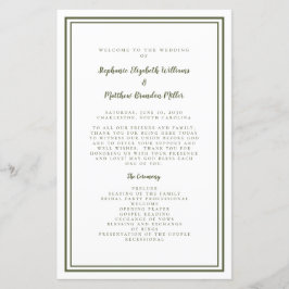 Hochzeitsschrift Modernes Olive Green Zeremony Pro