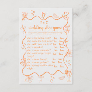 Hochzeitsschuh-Spiel - Aperol Spritz-Thema Begleitkarte