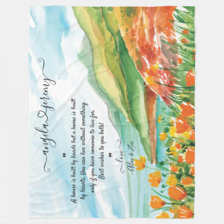 Hochzeitsschuhe mit Ozean, blauer Himmel und Blume Fleecedecke