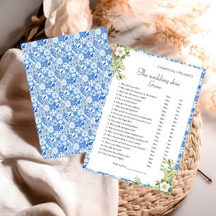 Hochzeitsschuhspiel Blue Mediterrane Party Card Ankündigung