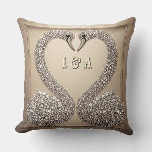 Hochzeitsschwan Diamant inspirierter Kristall  Kissen