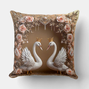 Hochzeitsschwäne Gold & Pearl Romantische Liebesvö Kissen