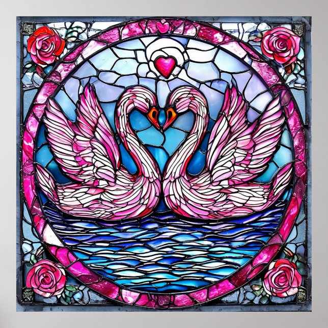 Hochzeitsschwäne Poster (Vorne)