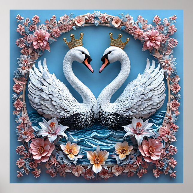 Hochzeitsschwäne Poster (Vorne)