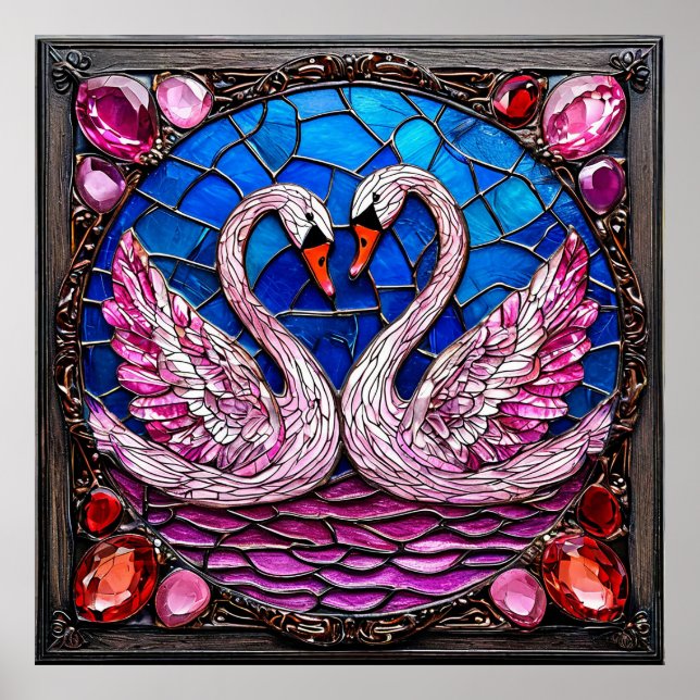 Hochzeitsschwäne Poster (Vorne)