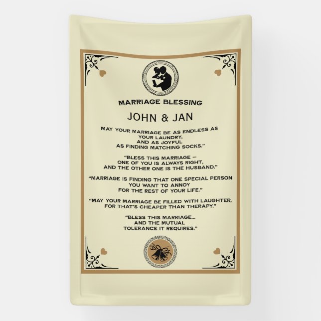 Hochzeitssegen-Geschenk Banner (Vertikal)