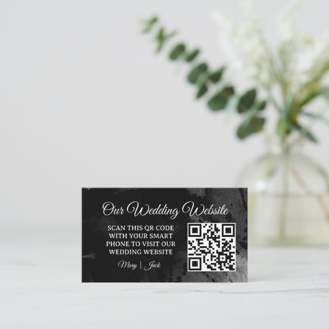 Hochzeitsseite | Elegante Chic UAWG QR Code Enclos Begleitkarte (Stehend Vorderseite)