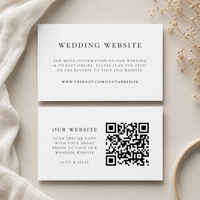 Hochzeitsseite | Eleganter Chic UAWG QR Code Begleitkarte (Direct guests seamlessly to your wedding website using this smart scannable enclosure card)