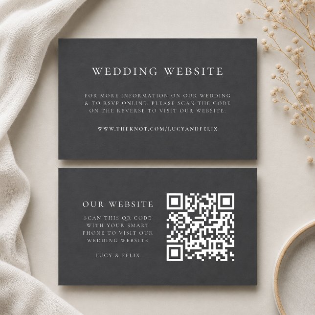 Hochzeitsseite | Eleganter Chic UAWG QR Code Begleitkarte (Direct guests seamlessly to your wedding website using this smart scannable enclosure card)