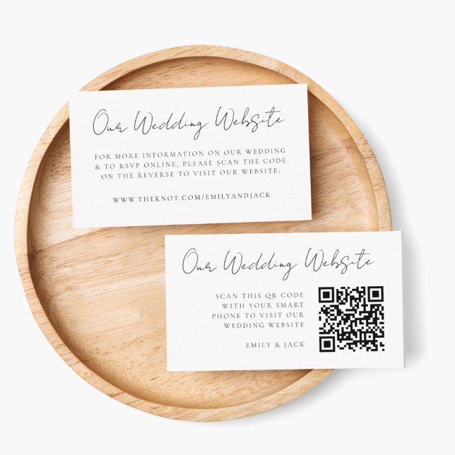 Hochzeitsseite | Eleganter Chic UAWG QR Code Begleitkarte (Direct guests seamlessly to your wedding website using this QR code enclosure card)