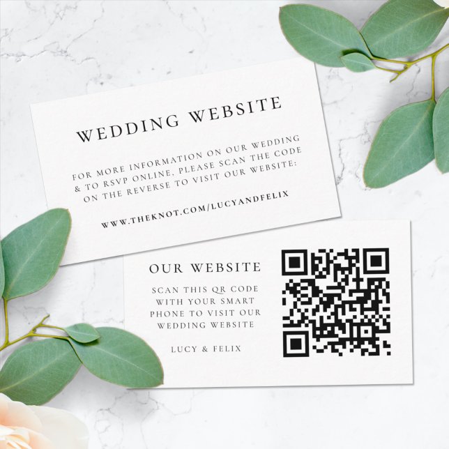 Hochzeitsseite | Eleganter Chic UAWG QR Code Begleitkarte (Direct guests seamlessly to your wedding website using this smart scannable enclosure card)