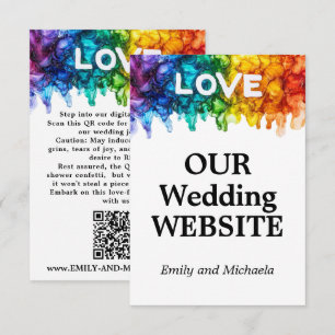 🌈 Hochzeitsseite LGBTQ mit Liebe bemalt Begleitkarte