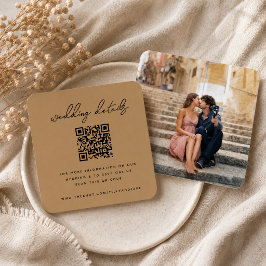 Hochzeitsseite | QR Code Gold Minimal Foto UAWG Begleitkarte