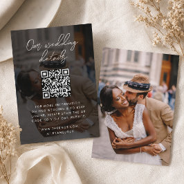 Hochzeitsseite | QR Code Minimalistisches Foto UAW Begleitkarte