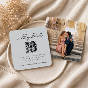 Hochzeitsseite QR Code Minimalistisches Foto UAW Begleitkarte