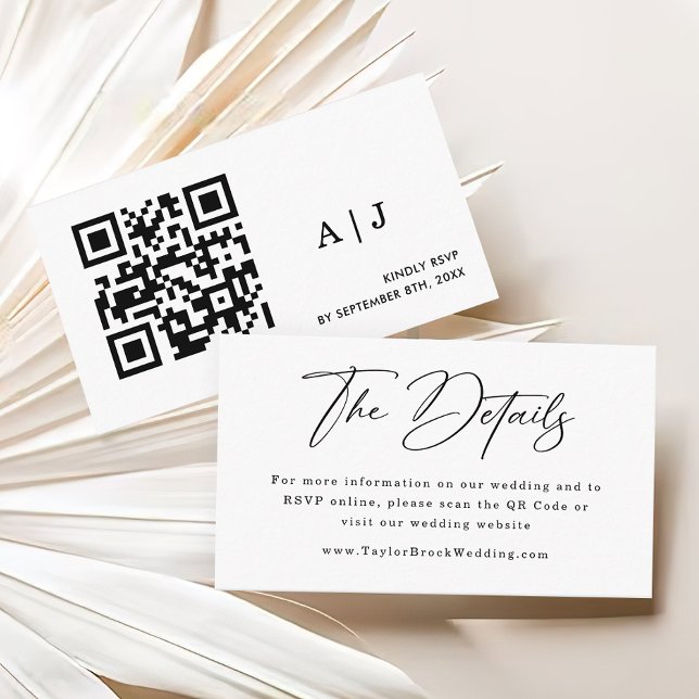 Hochzeitsseite | QR Code Wedding RSVP Begleitkarte (Von Creator hochgeladen)