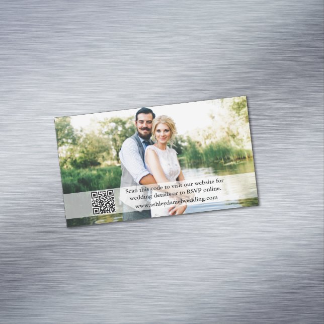 Hochzeitsseite QR Overlay 25 Foto Magnet Cards (Beispiel)
