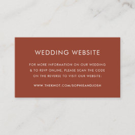 Hochzeitsseite | Terracotta Burnt Orange QR Code Begleitkarte