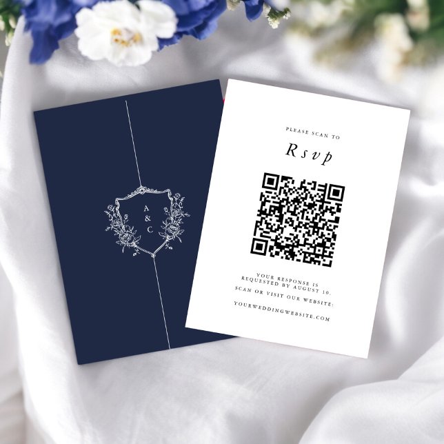 Hochzeitsseite | UAWG QR Code Foto Marine Begleitkarte (rsvp qr code wedding website , tie the knot in style , )