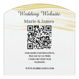 Hochzeitsseiten Website Name Ort QR-Code Minimalis Türschild