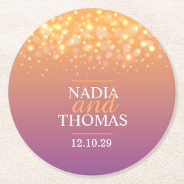 Hochzeitssekt lila goldene Untersetzer