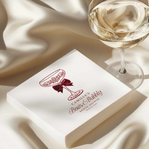 Hochzeitsservietten mit Schleifen und Champagner Serviette